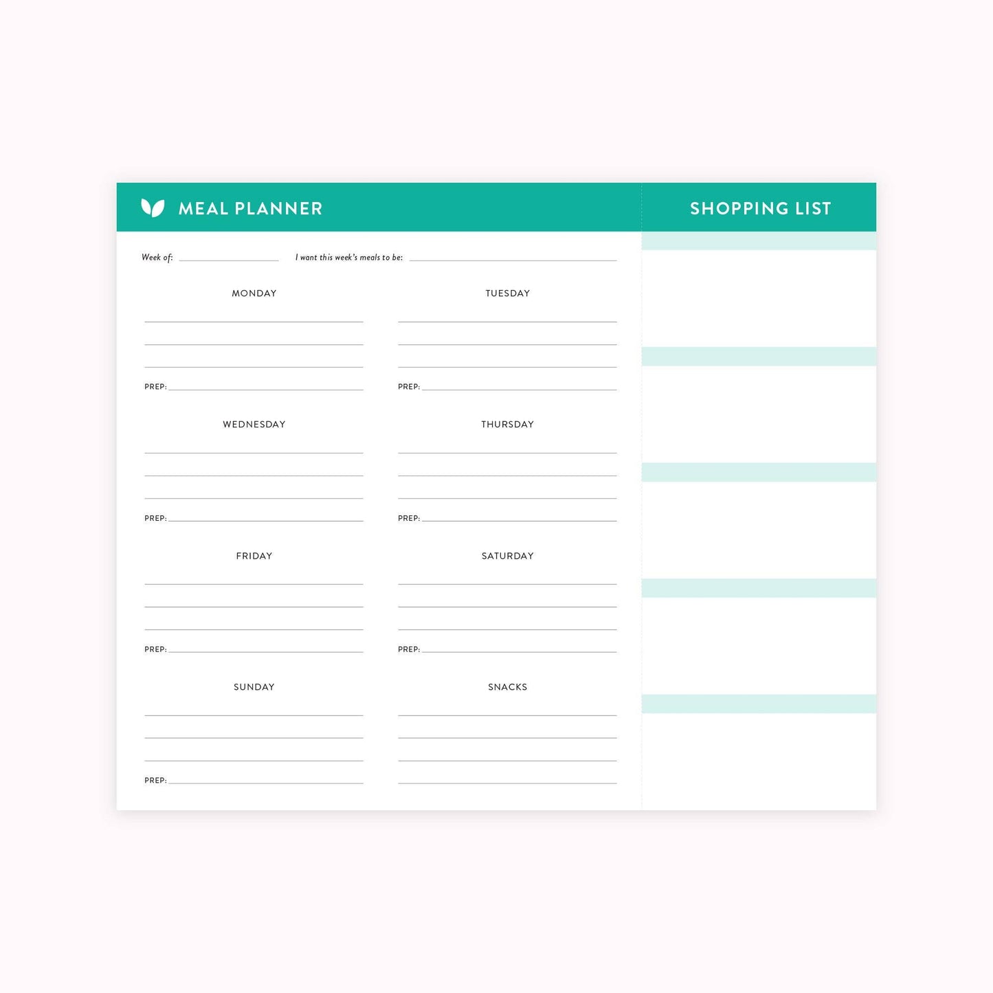 Meal Planner Notepad