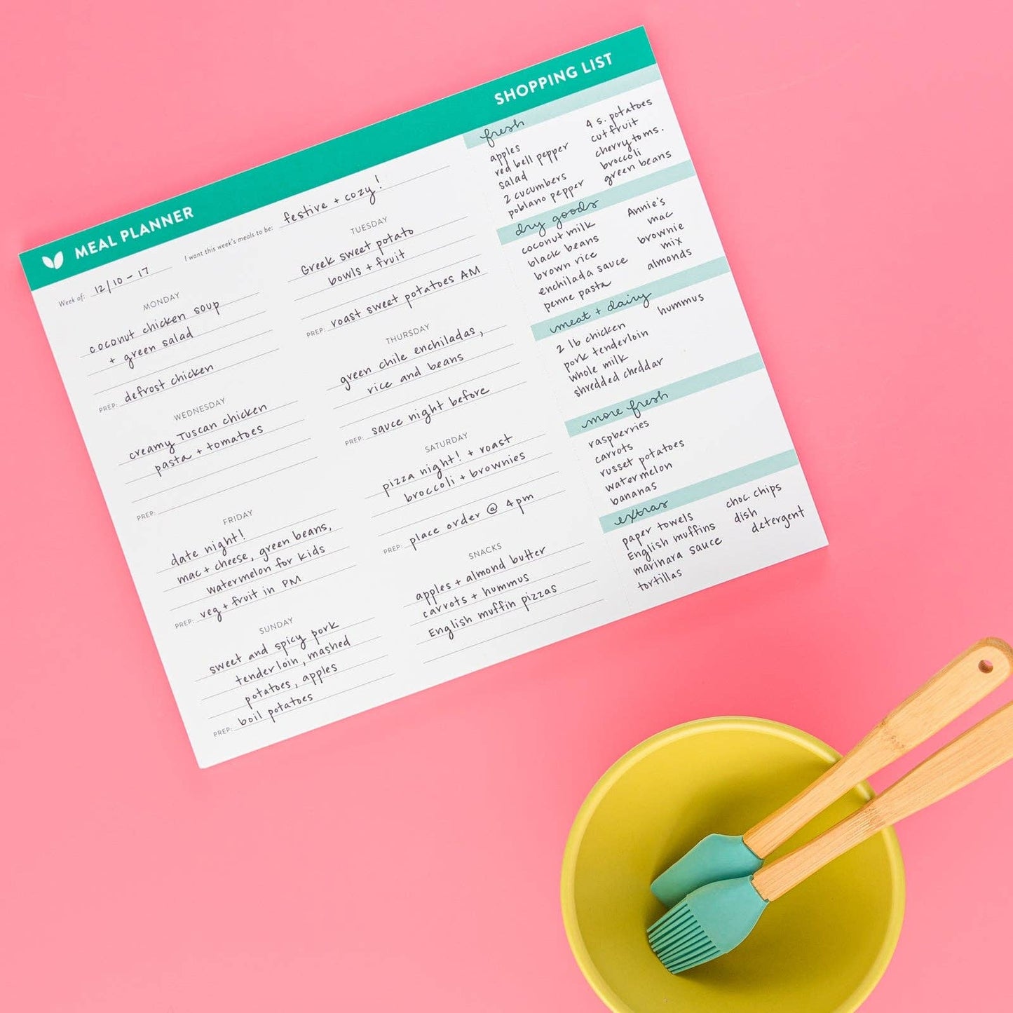 Meal Planner Notepad