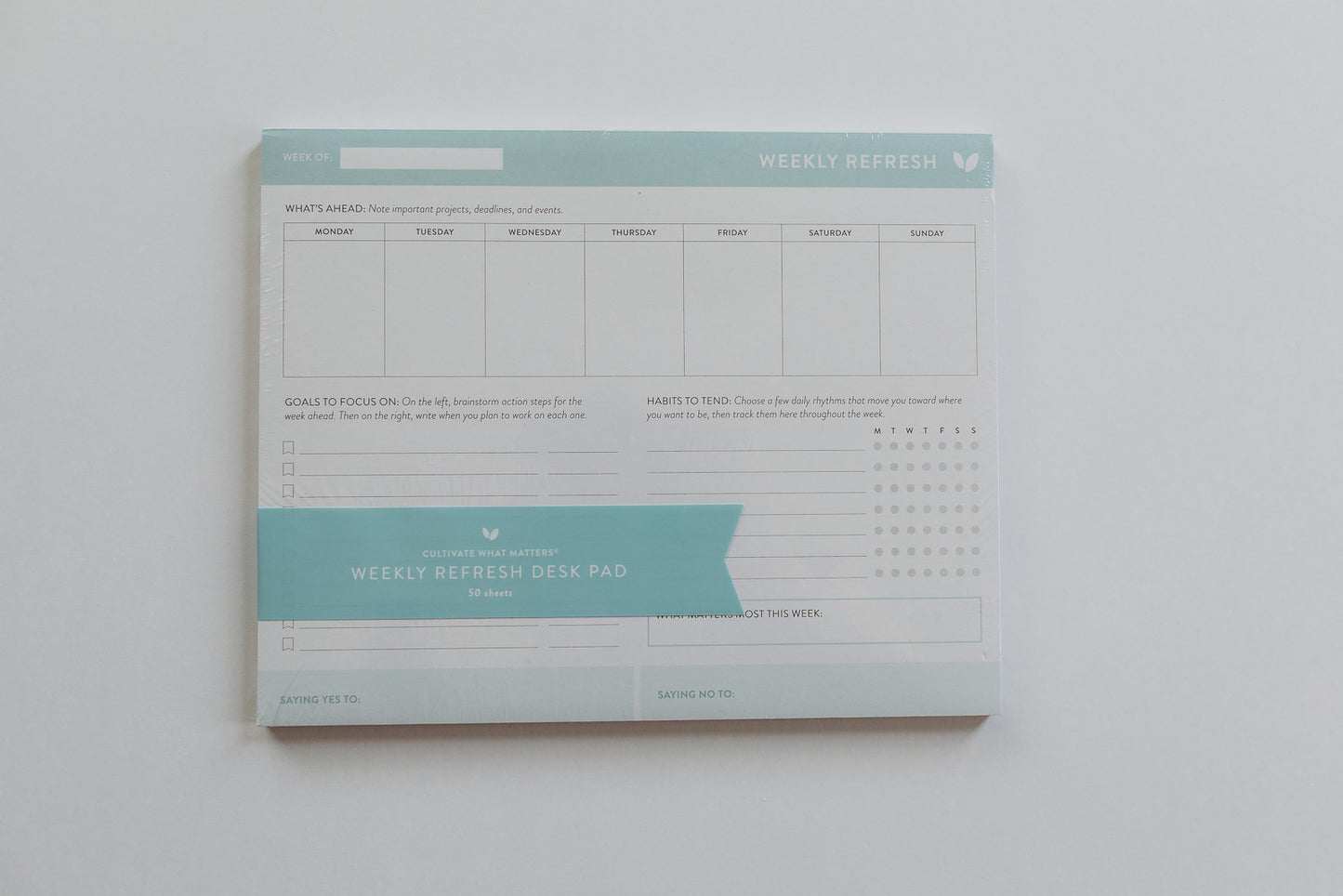 Weekly Refresh Planner Notepad (8x10)