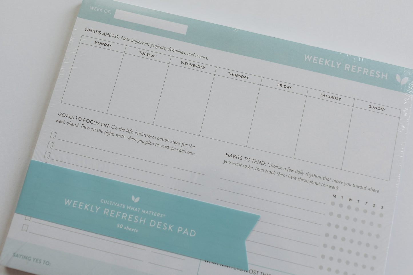 Weekly Refresh Planner Notepad (8x10)
