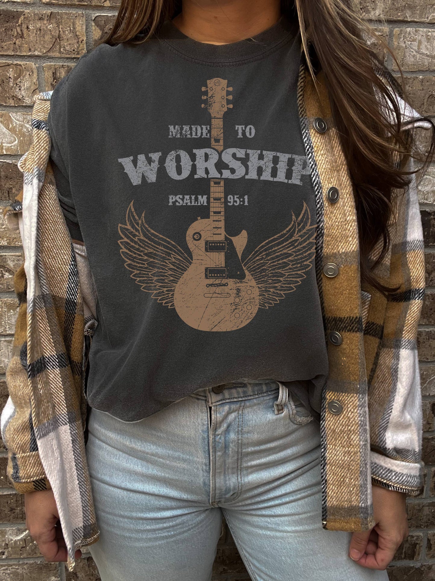 Made To Worship Christian Graphic Tee: X-Large