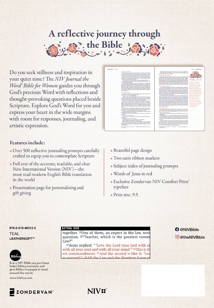 Journal The Word Bible For Women, NIV